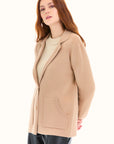 Champagne Long Sleeve Sweater Blazer