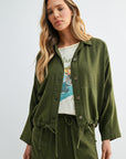 Pine Cropped Dolman Sleeve Jacket