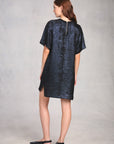Midnight Zip Back Woven T-Shirt Dress