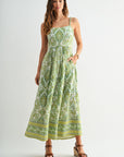Printed Empire Waist Maxi Dress Pear