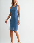 Mesh Denim Dress Indigo