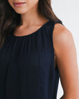 Navy Halter Neck A-line Maxi Dress