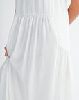 White Halter Neck A-line Maxi Dress