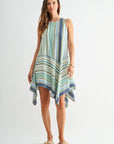Blue Striped Handkerchief Dress
