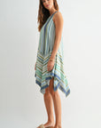 Blue Striped Handkerchief Dress