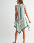Blue Striped Handkerchief Dress