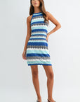 Cobalt Pointelle Halter Dress