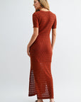 Paprika Crochet Midi Dress