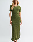 Pine Crochet Midi Dress