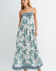 Cream Braided Neck Maxi Dress
