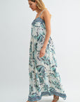 Cream Braided Neck Maxi Dress