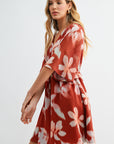 Paprika A-line Flutter Sleeve Dress