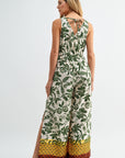 Olive Rust Multi V-Neck Jumpsuit