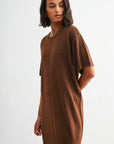 Brown Short Sleeve T-Shirt Dress