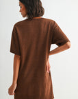 Brown Short Sleeve T-Shirt Dress