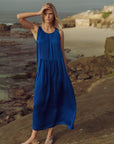Cobalt Halter Neck A-line Maxi Dress