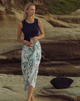 Navy Layered Tank Cream Faux Wrap Skirt