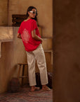Red Dolman Sleeve Graphic Tee