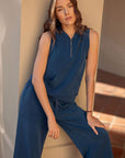 Blue Opal Sleeveless Half Zip Sweatshirt