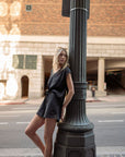 Black Crochet Detail Short