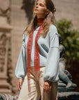 Skyway Long Bubble Sleeve Crop Sweater