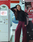 Burgundy Trouser Track Pant