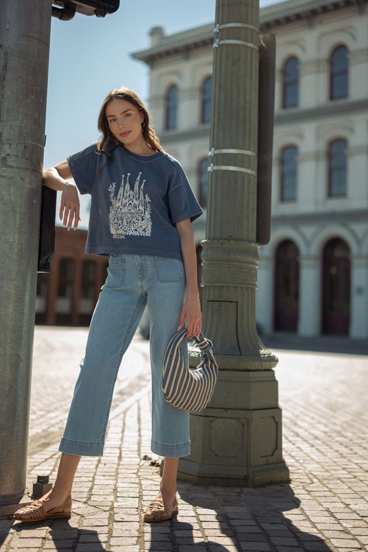 Soho Crop Jean Light Vintage Blue Denim