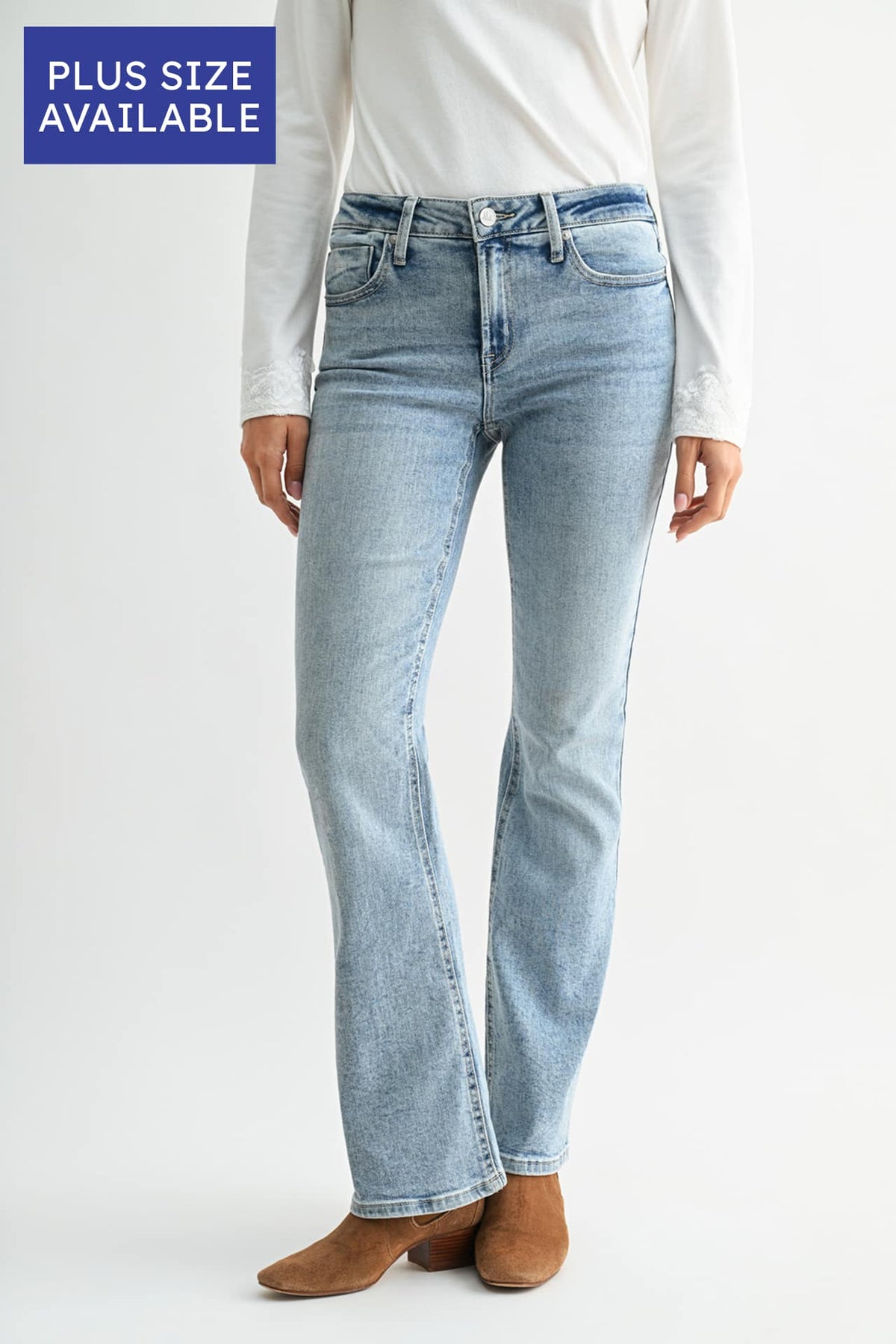 Light Vintage Tagged Whisker Plus-Size Chelsea Bootcut