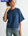 Cadet Blue Plus-Size Broome Crop Sweater