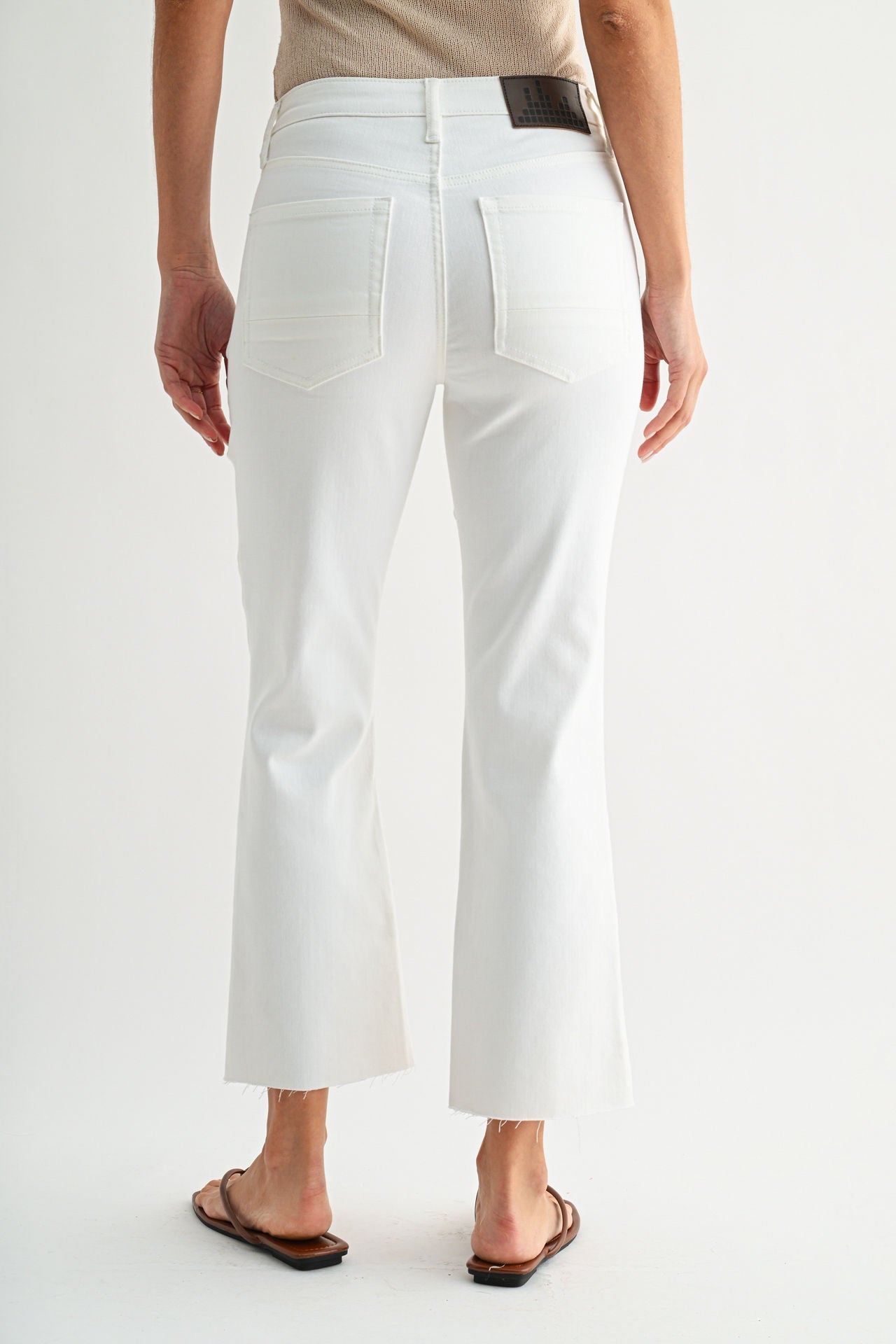 Ivory Cropped Flare Leg