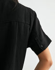 Black Relaxed Button Down Shirt