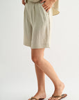 Pearl Pleated Bermuda Short
