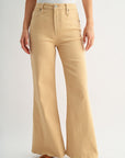 Latte Bond Wide Leg Jeans