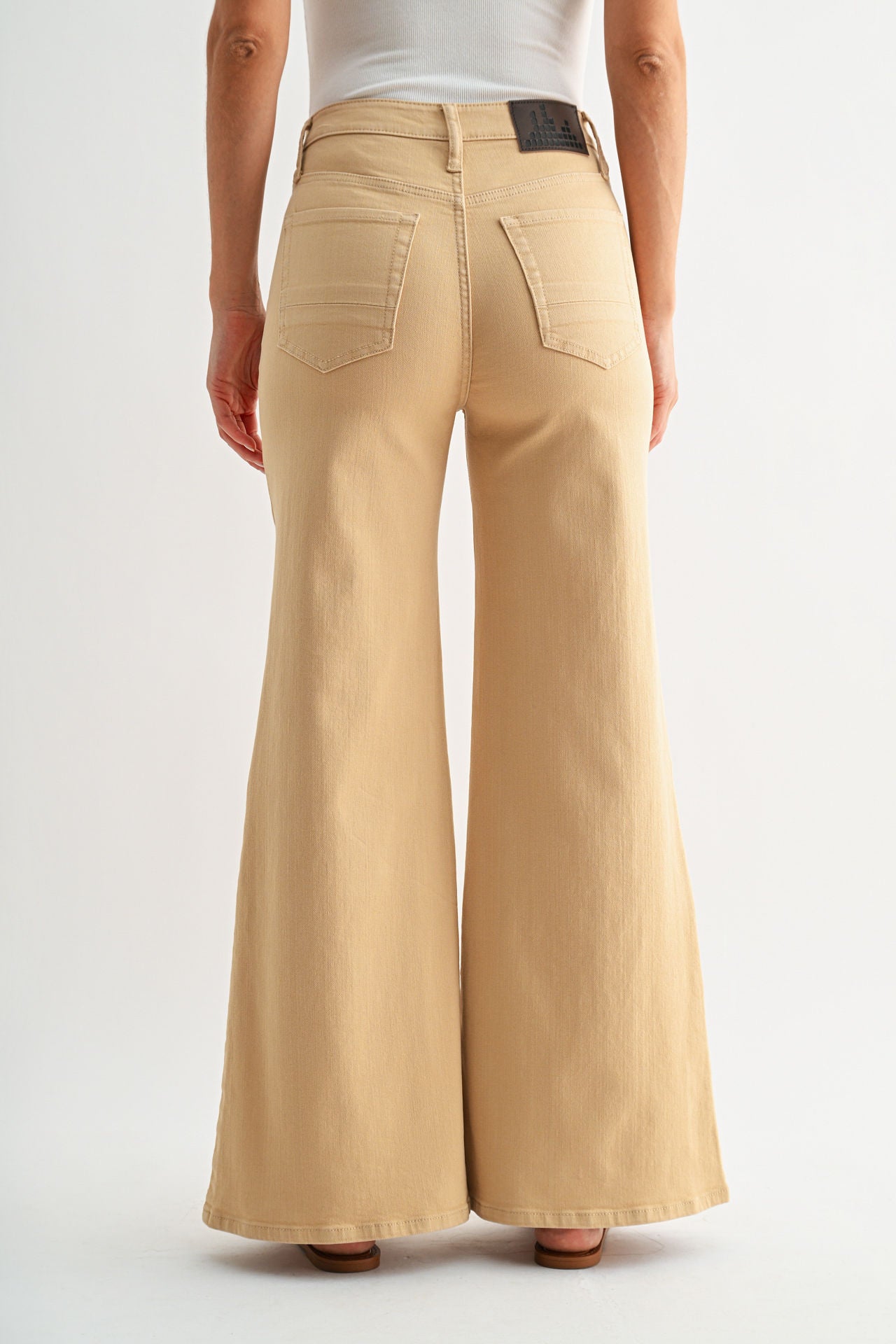 Latte Bond Wide Leg Jeans