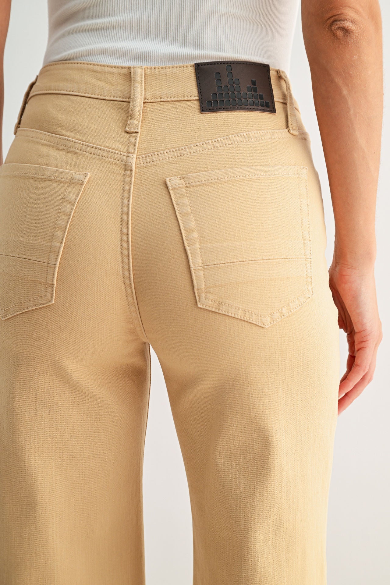 Latte Bond Wide Leg Jeans