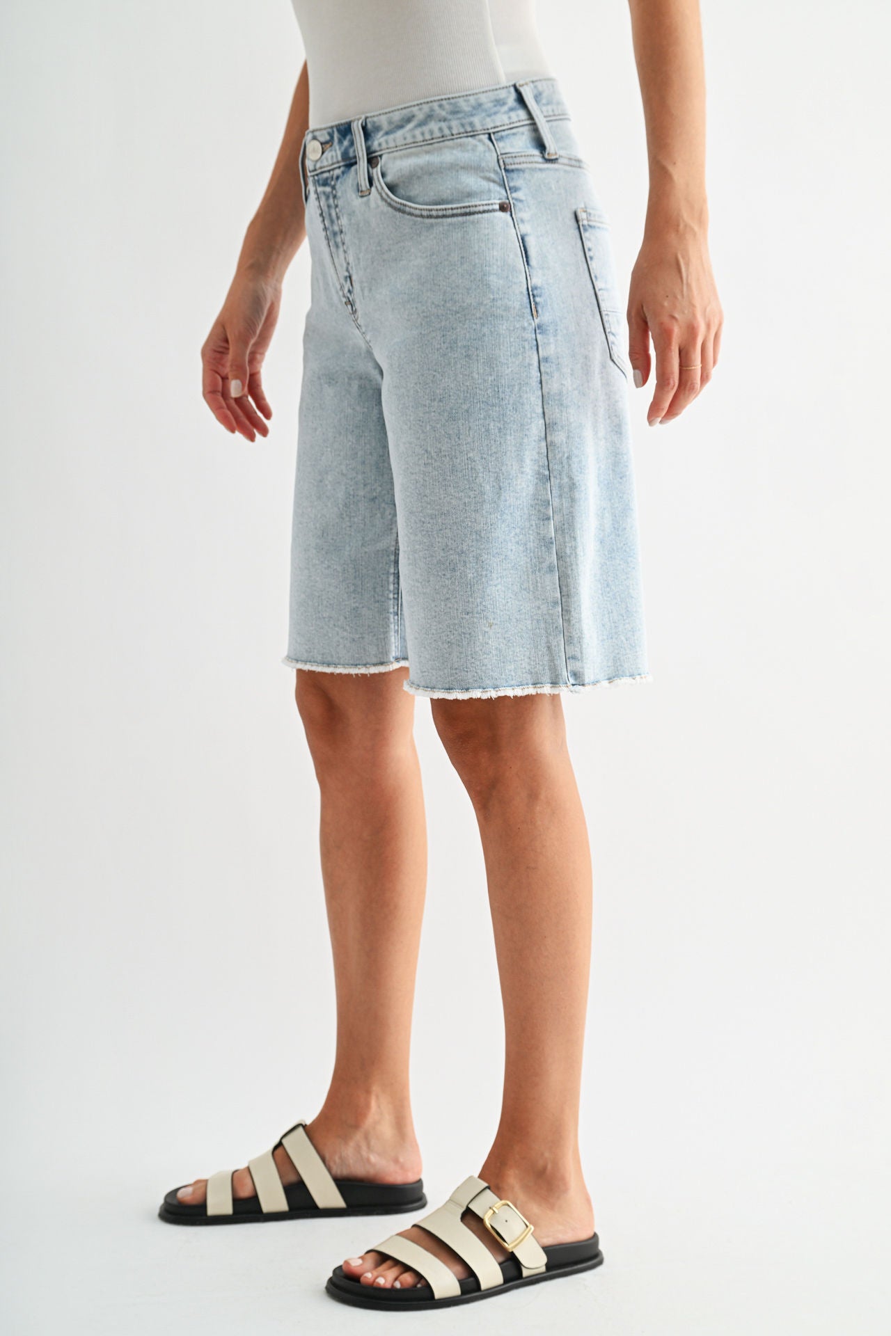 Snow Wash Chelsea Denim Bermuda Short