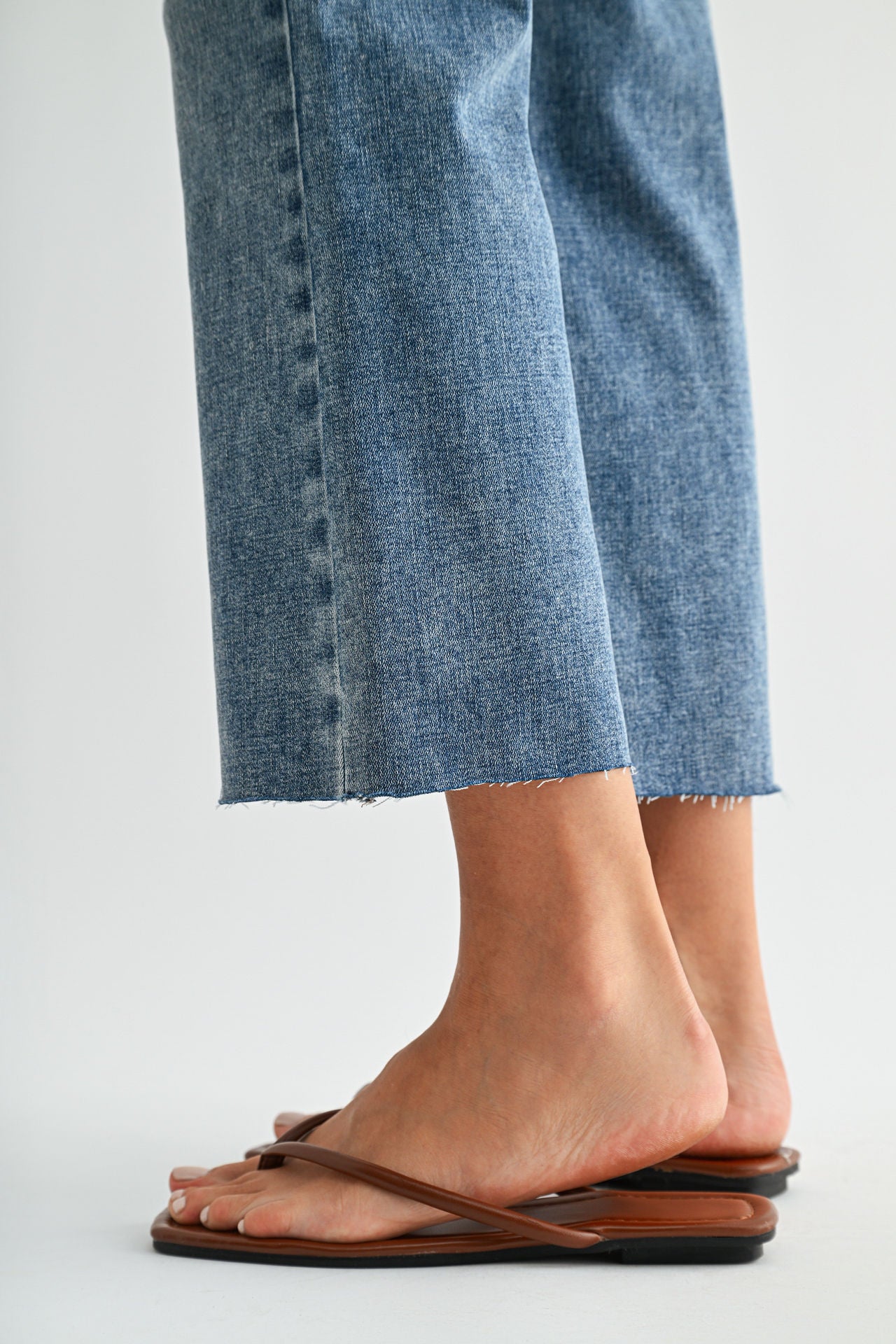 Vintage Whisker Cropped Flare Leg Jeans