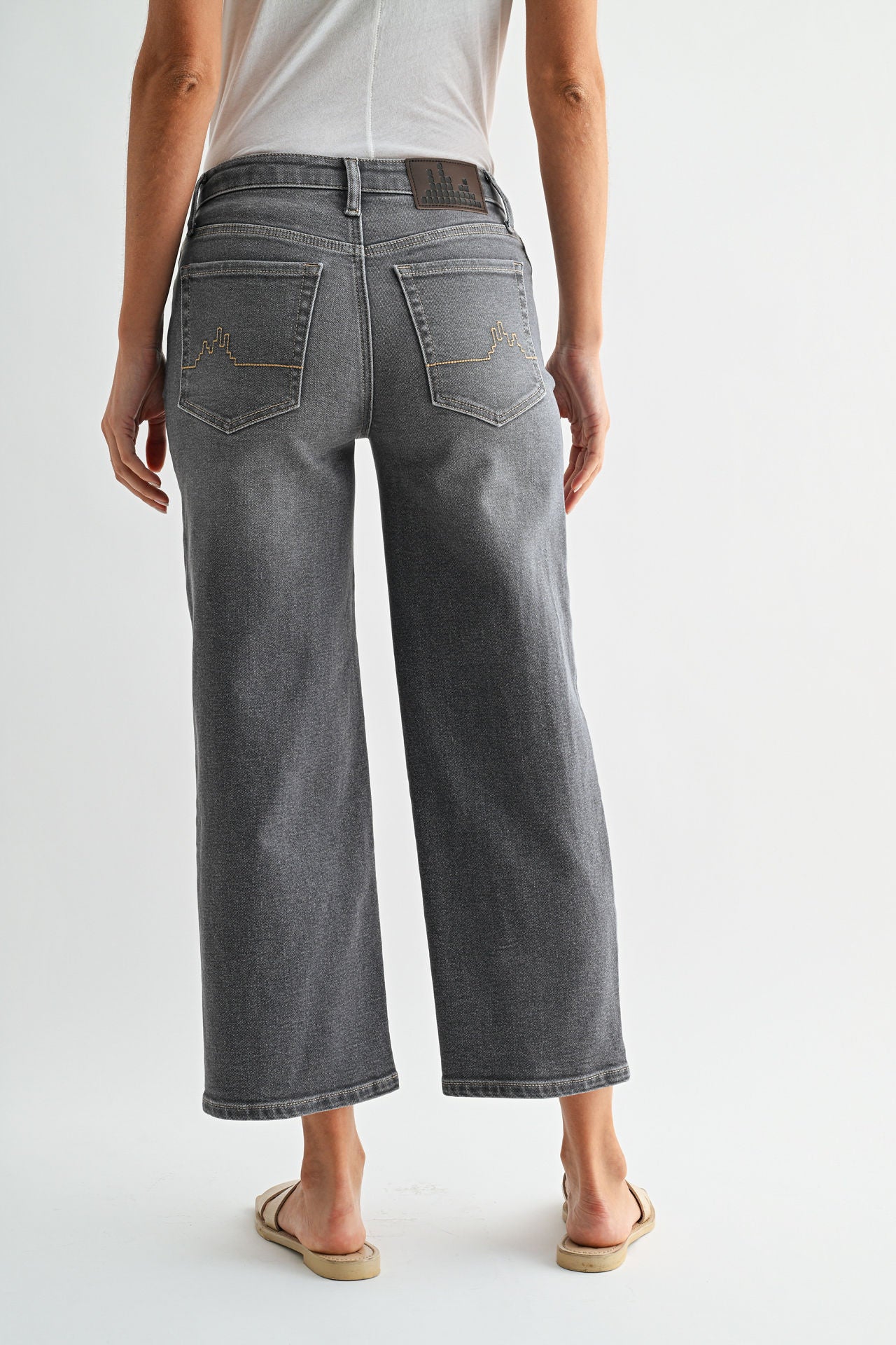 Grey Dover Cropped Straight Leg Denim