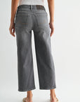 Grey Dover Cropped Straight Leg Denim