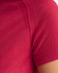 Bright Rose Short Sleeve Sweater