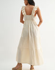 Pearl Empire Waist Tiered Maxi Dress