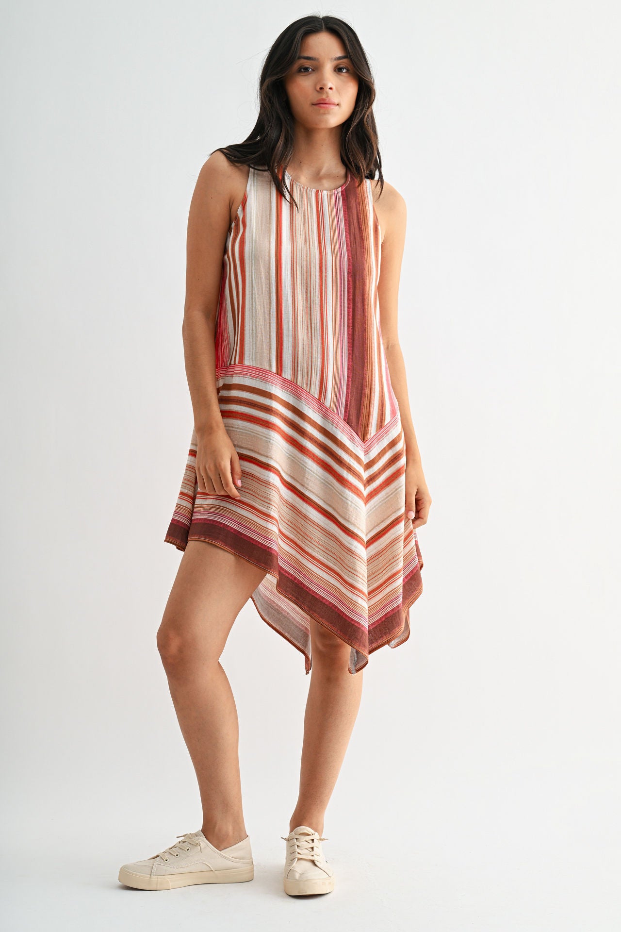 Red Striped Handkerchief Dress