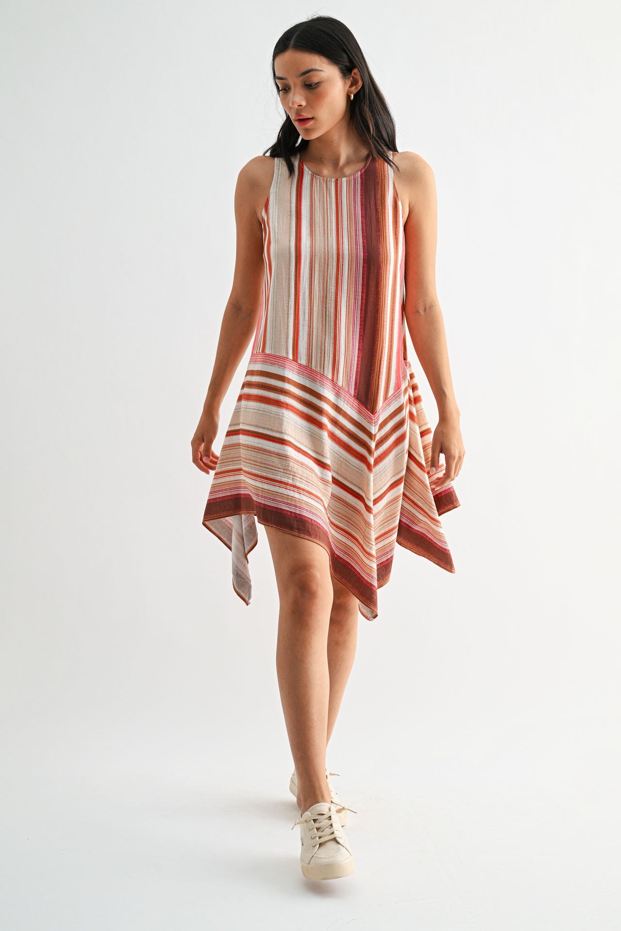 Red Striped Handkerchief Dress