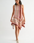 Red Striped Handkerchief Dress