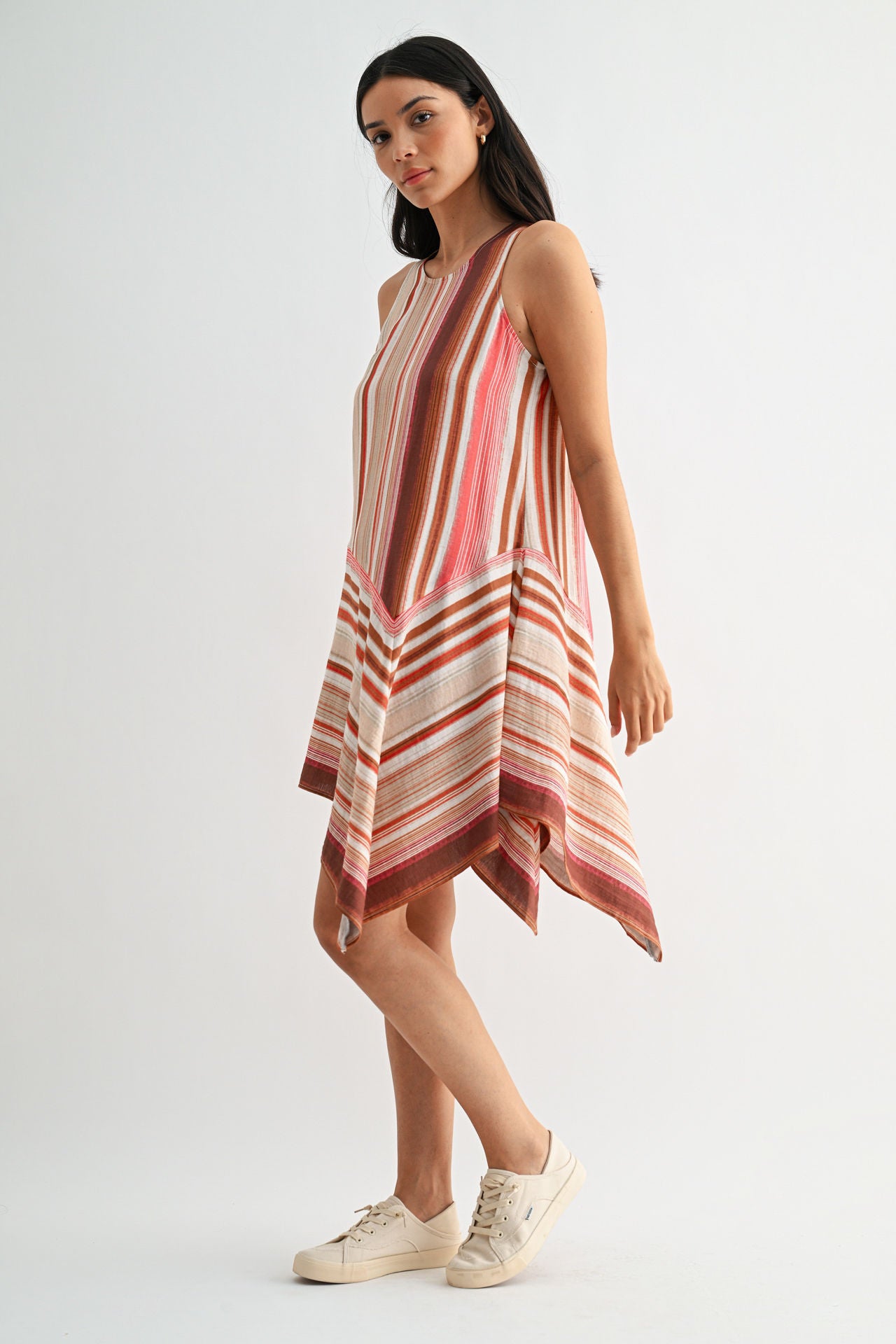 Red Striped Handkerchief Dress