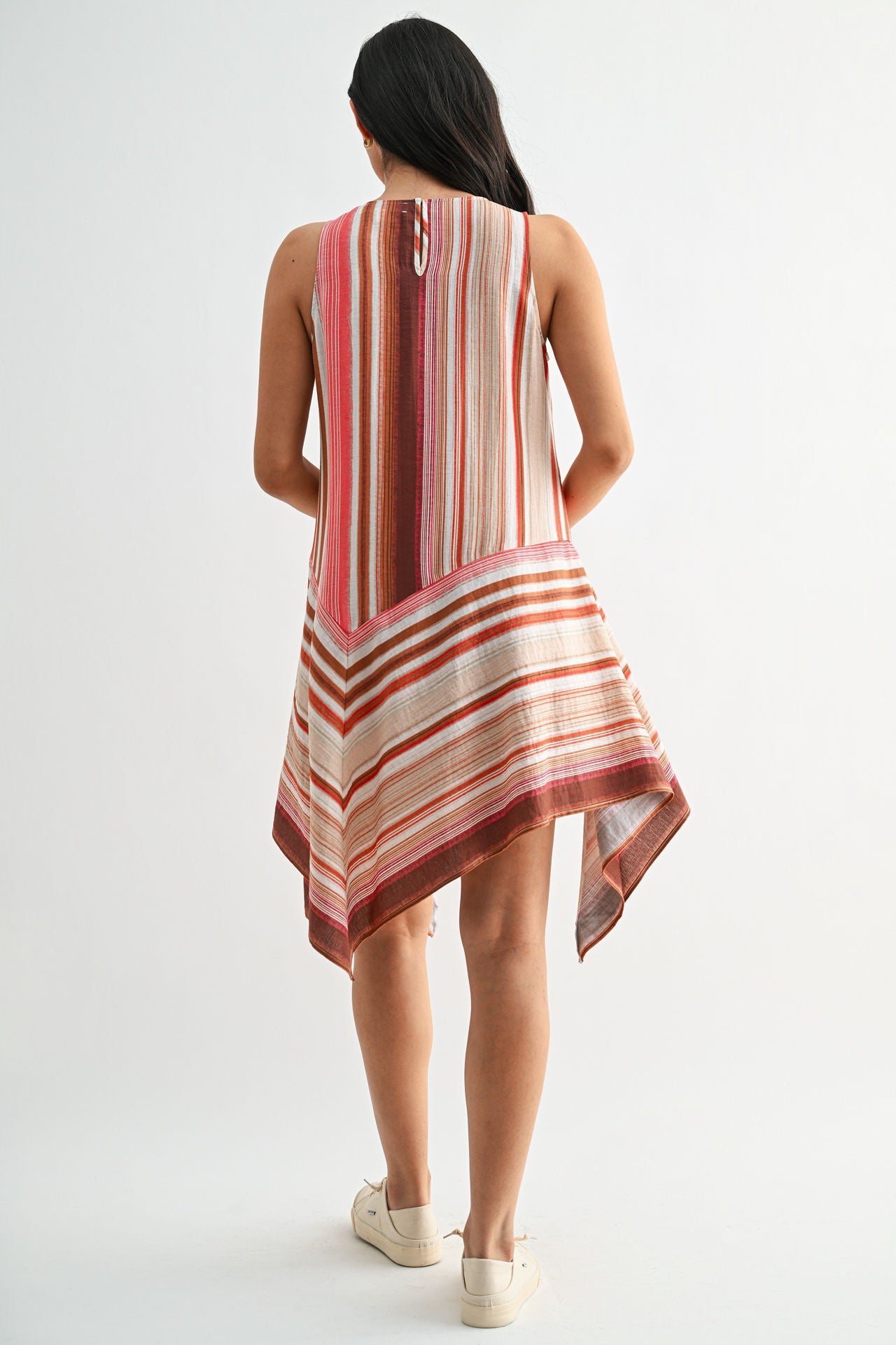Red Striped Handkerchief Dress