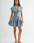 Light Indigo Denim Tiered Denim Dress