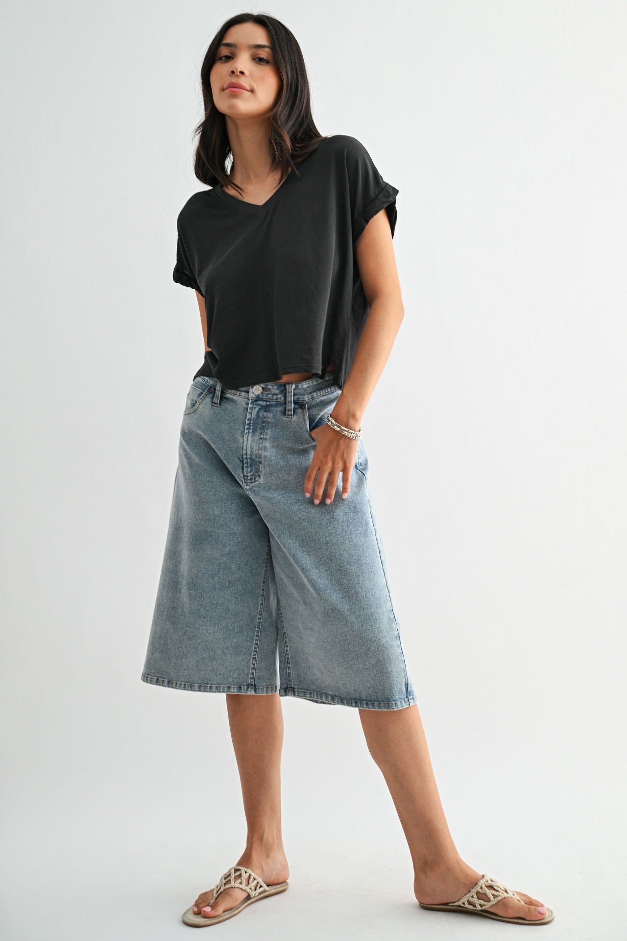 Black V-Neck Tee