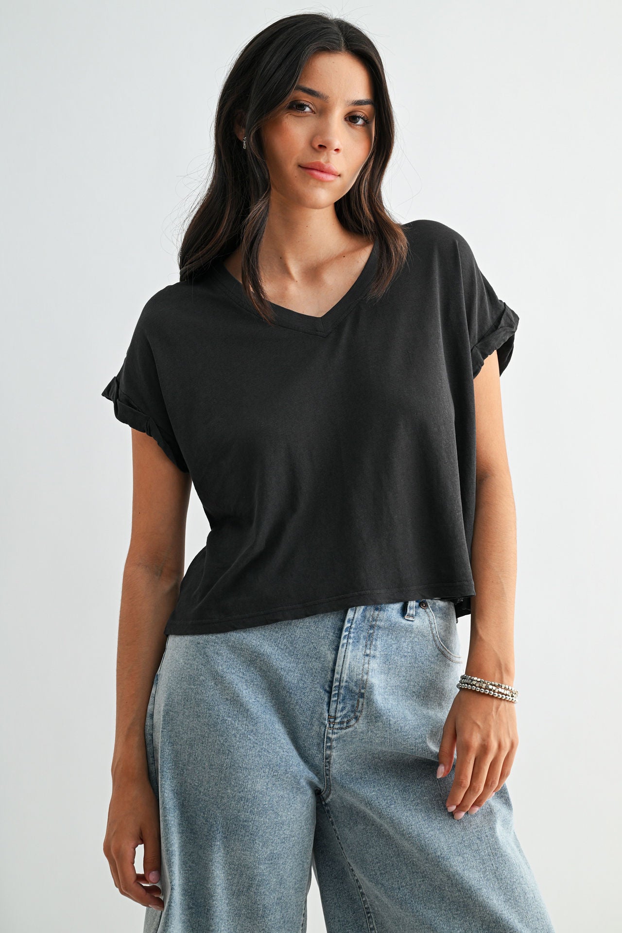 Black V-Neck Tee