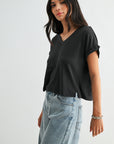 Black V-Neck Tee